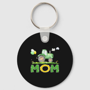 Funny Mom Birthday Boy Tractor Farm Truck Matching Keychain