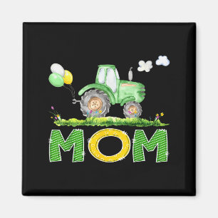 Funny Mom Birthday Boy Tractor Farm Truck Matching Magnet