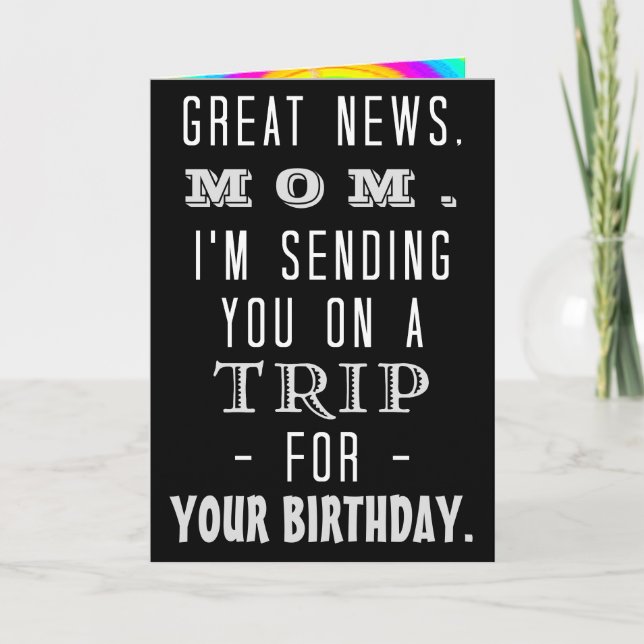 Funny Mom Birthday Trip Retro Hippie Humor Card (Front)