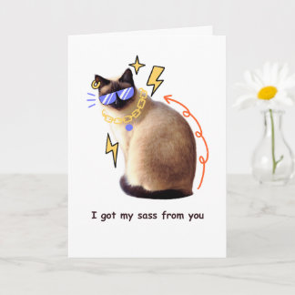 Funny Mom Card I Got My Sass From You Cat