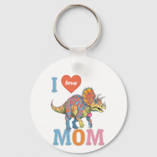 Funny Mom Ceratopsian Keychain