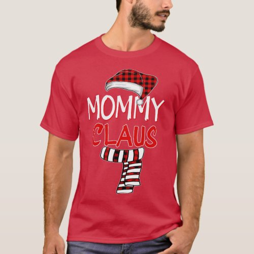 Funny Mom Christmas Santa Claus Red plaid  Mommy C T_Shirt