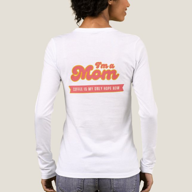 Funny Mom Coffee pink back design  Tri-Blend Shirt (Back)