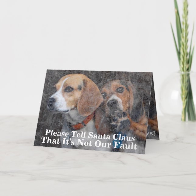 Funny Mom Doesn't Do Windows Beagle Christmas Holiday Card (Front)