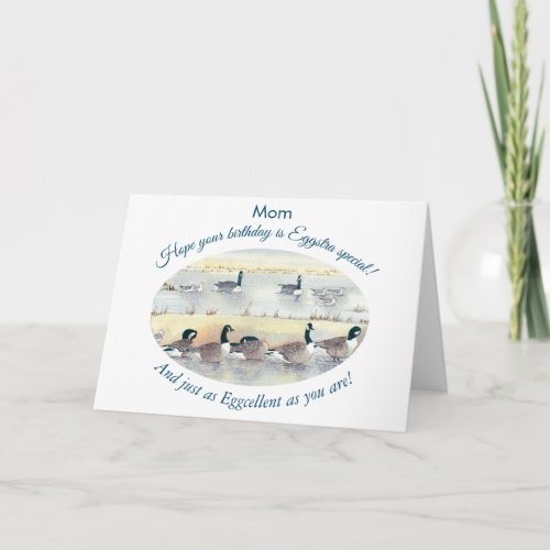 Funny Mom Eggstra Special Bird Art Birthday Card