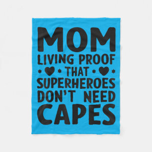 Funny Mom Hero Mothers Day Quote Cute Mom Birthday Fleece Blanket
