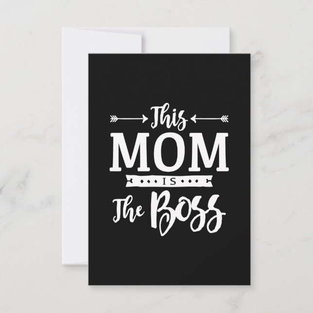 Funny Mom Is Boss Mothers Day Card (Front)