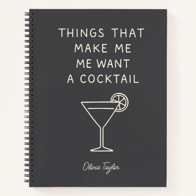 Funny Mom Life Drinking Adulting Humor Name Notebook (Front)