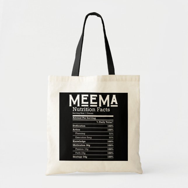 Funny Mom Meema Mother's Day Grandma Nana Tote Bag (Front)