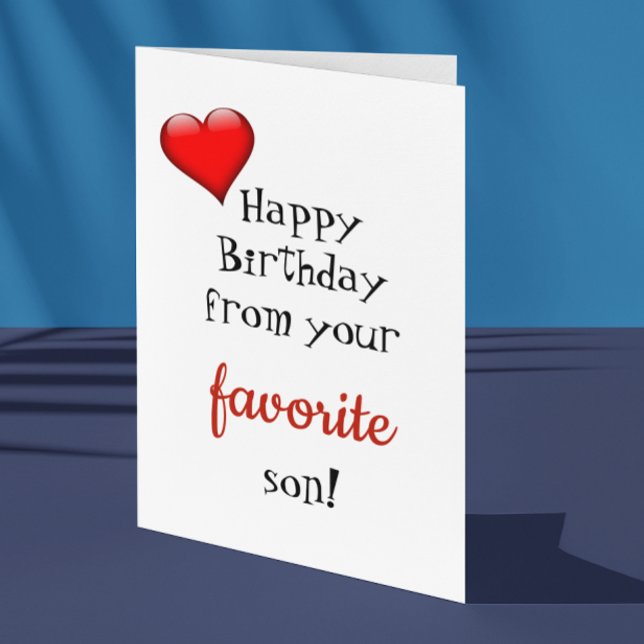 Funny Mom Mother Birthday Card From Favorite Son (Creator Uploaded)