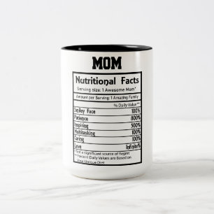 Funny Mom Nutrition Facts Two-Tone Coffee Mug