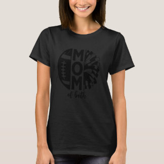 Funny Mom Of Both Cheer Football Sport Lover Vinta T-Shirt