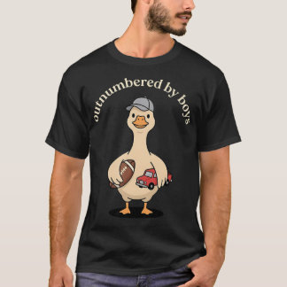 Funny Mom Of Boys Outnumbered By Boys Football T-Shirt