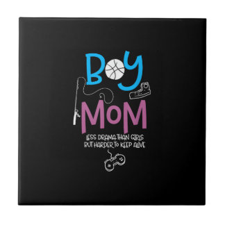 Funny Mom of Boys Proud Mom Good Mothers Day Ceramic Tile