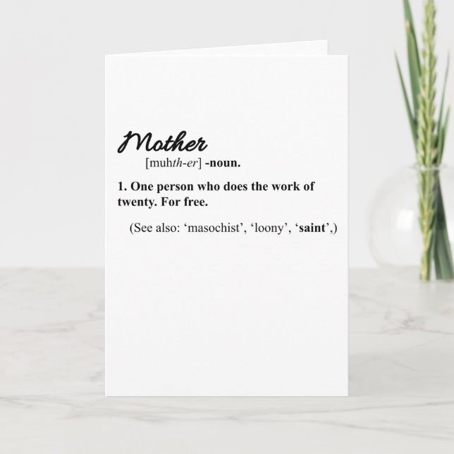 FUNNY MOM QUOTES Happy Mothers Day Mum Cool Mom Card (Front)