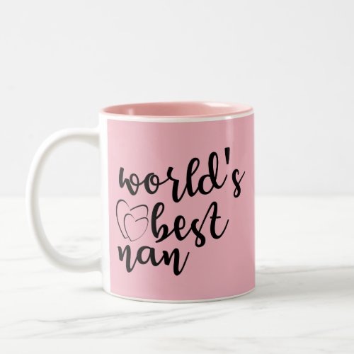 Funny Mom Quotes _ Worlds Best Nan Mug _ Pink Mug