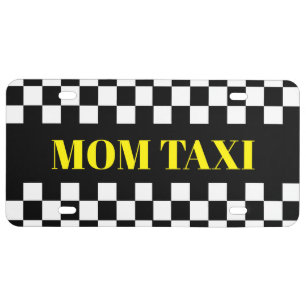 Funny Mom taxi Theme Taxicab License Plate