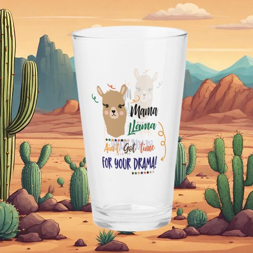 Funny momma llama words glass