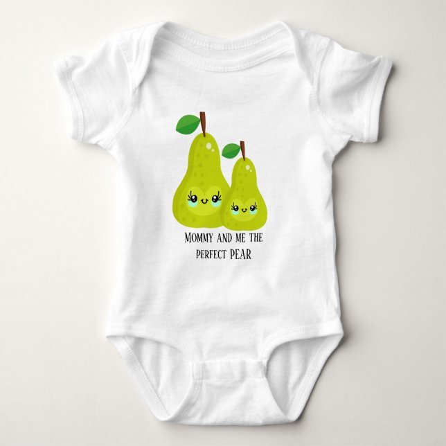 funny Mommy baby perfect pear Baby Bodysuit (Front)