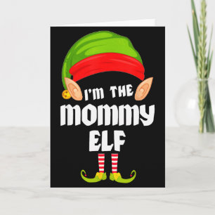 Funny Mommy Elf Matching Family Group Pj Christmas Card