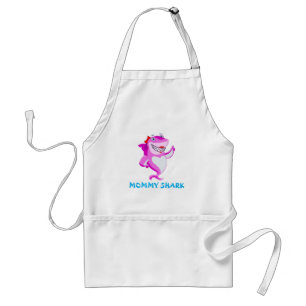 Funny Mommy Shark Template Adult Apron