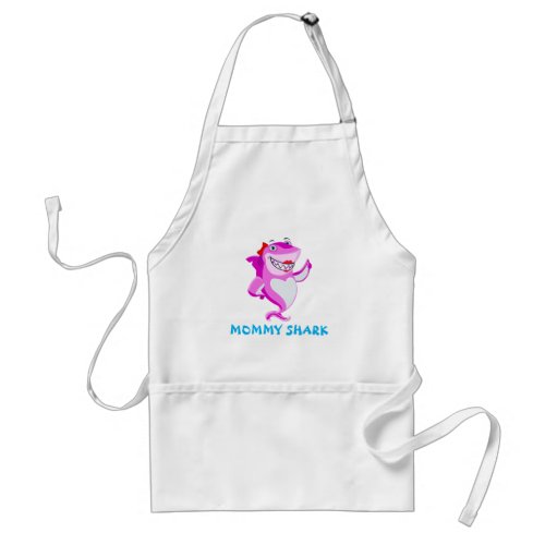 Funny Mommy Shark Template Adult Apron