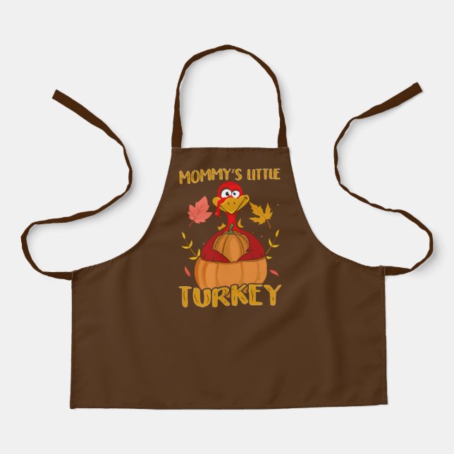 funny Mommy's little turkey Thanksgiving Apron (Front)