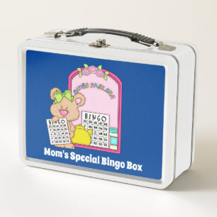 Funny Mom's Bingo add name message Metal Lunch Box