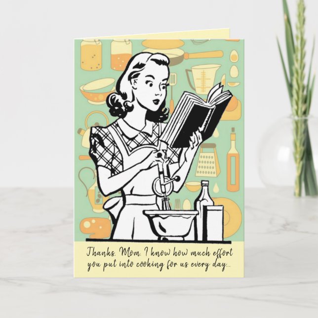 Funny Mom's Cooking Custom Mother's Day Card (Front)