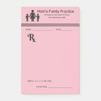Funny Mom's Family Practice Prescription Pad Post-it Notes