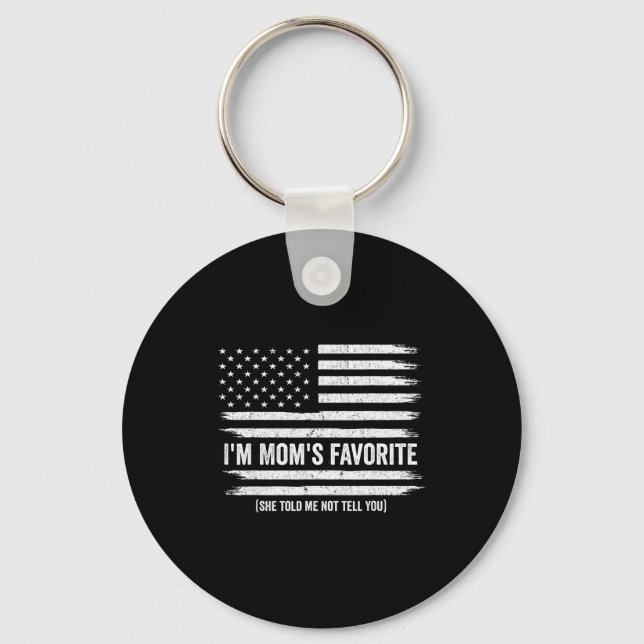 Funny Moms Favorite Child Son Daughter I'm Mom's F Keychain (Front)