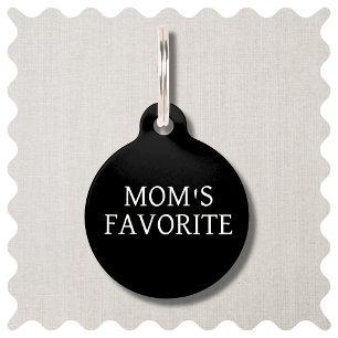 Funny Mom's Favorite Dog ID Round Pet Tag