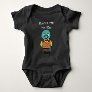 Funny Mom's Little Monster Baby Bodysuit