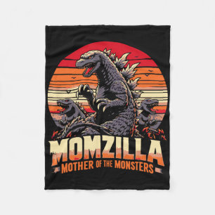 Funny Momzilla Mother Of Monsters Retro Birthday M Fleece Blanket