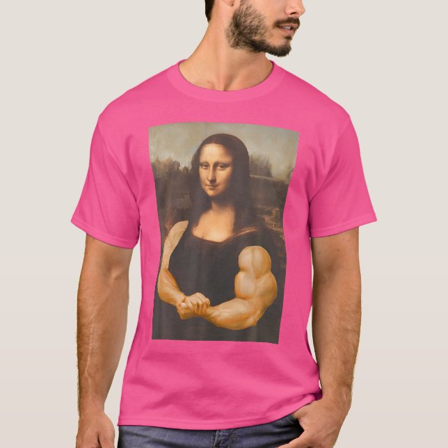 Funny Mona Lisa Bodybuilding T-Shirt (Front)