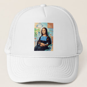 Funny Mona Lisa Dentist Dental Office Art Decor -  Trucker Hat
