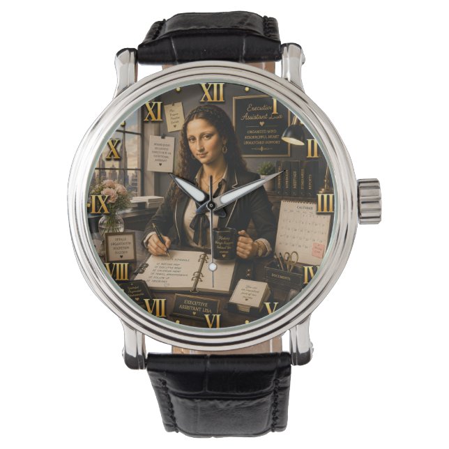 Funny Mona Lisa Executive Assistant Watch (Front)