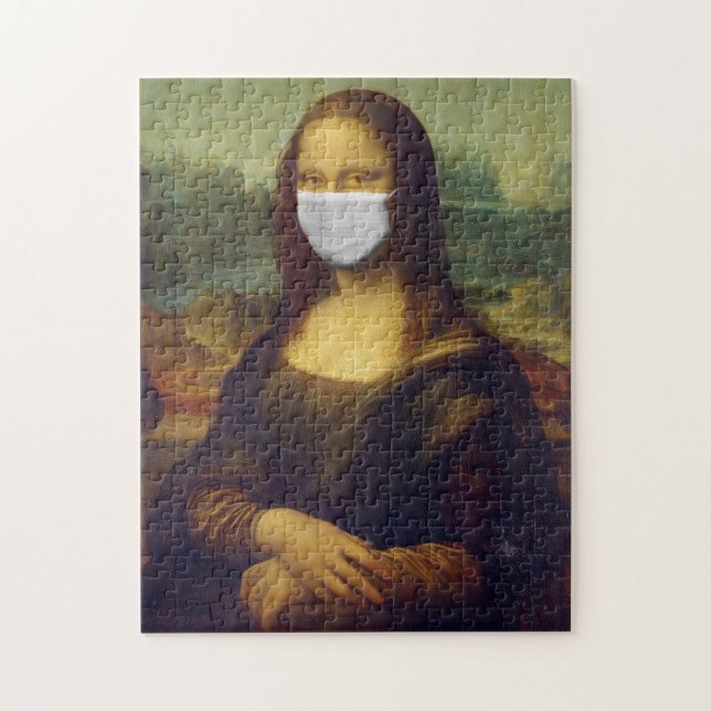 Funny Mona Lisa Face Mask Puzzle (Vertical)