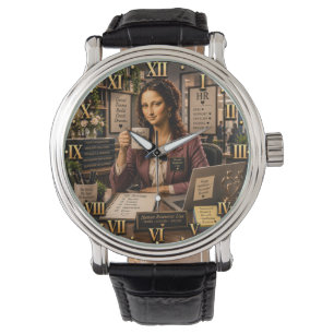 Funny Mona Lisa Human Resources HR Office Decor Watch