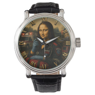 Funny Mona Lisa Paramedic EMS & First Responder Watch