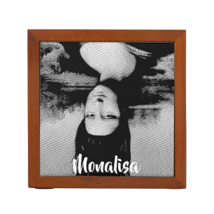 Funny Mona Lisa Parody Art & Mr, Bin Desk Organizer