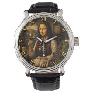 Funny Mona Lisa Sommelier Wine Lover Vineyard Watch