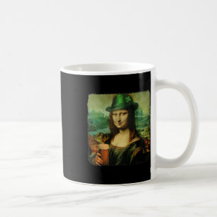 Funny Mona Lisa St. Patricks Day Shamrock Hat Lepr Coffee Mug