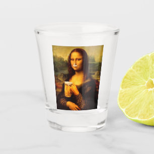 Funny Mona Lisa Unique Gift Beer Lover Shot Glass