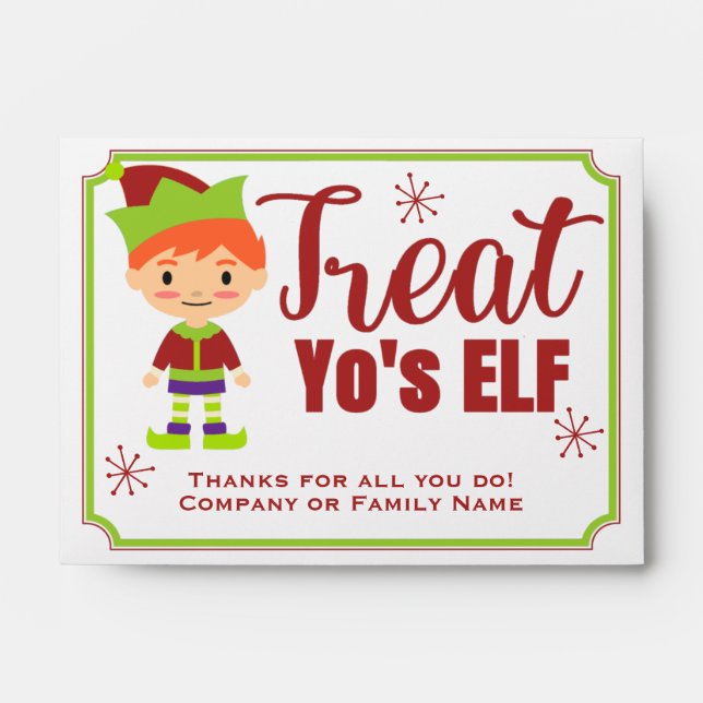 Funny Money Christmas Elf Cash Envelope (Front)