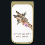 Funny Money Clip with Playful Giraffe - Smile<br><div class="desc">Funny Money Clips with Giraffe Tongue Out and Playful Wink Cartoon Drawing Animal Smile - Choose / Add Your Unique Text / Font / Color - Make Your Special Gift - Resize and move or remove and add elements / image with customization tool ! - Drawing and Design by MIGNED....</div>