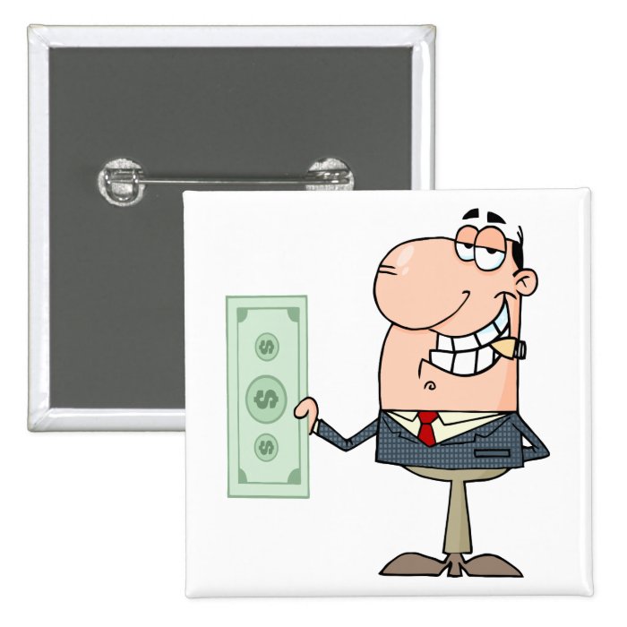 funny money hungry rich businessman cartoon button