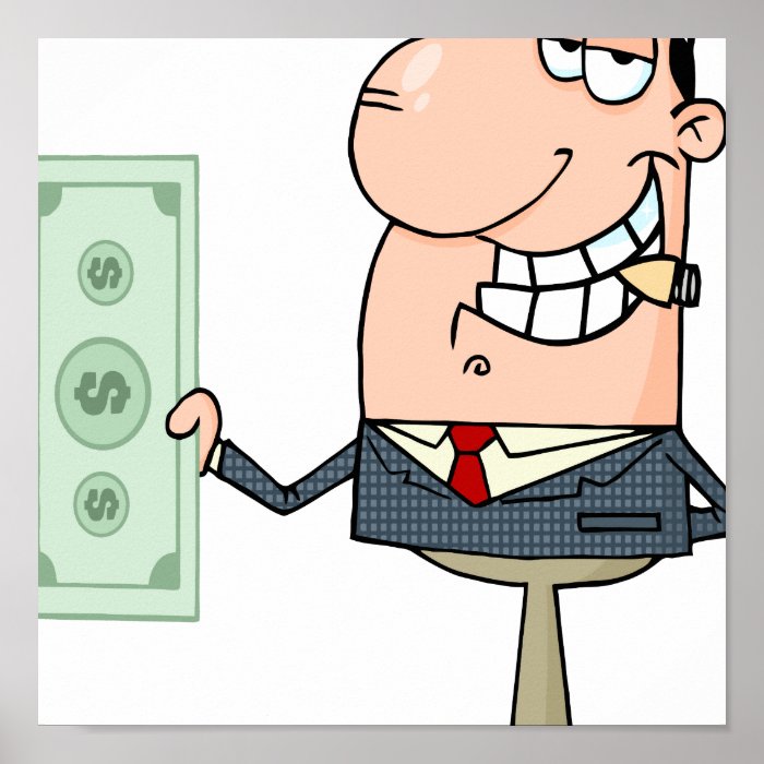 funny money hungry rich businessman cartoon posters