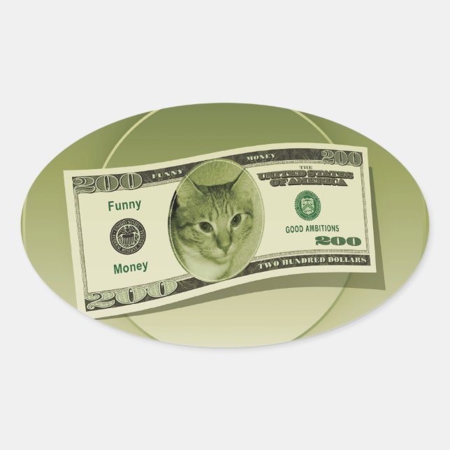 Funny Money Oval Sticker (Front)