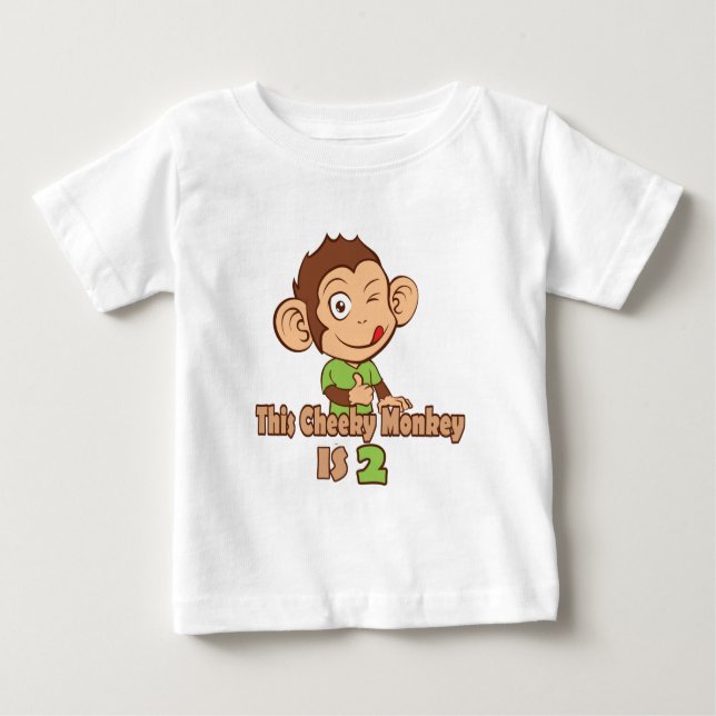 Funny Monkey 2 year old birthday Baby T-Shirt (Front)